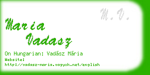 maria vadasz business card
